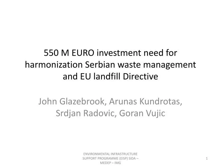 550 m euro investment need for harmonization serbian waste management and eu landfill directive