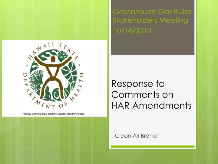response to comments on har amendments