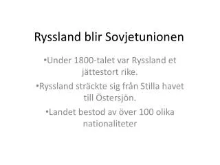 ryssland blir sovjetunionen