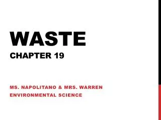 Waste Chapter 19