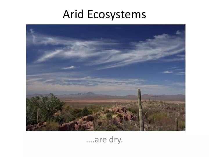 arid ecosystems