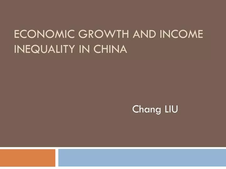 economic growth and income inequality in china