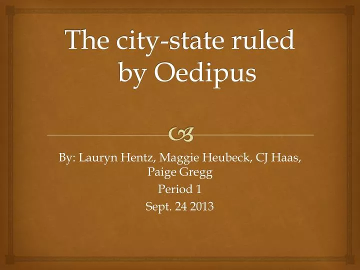 the city state ruled by oedipus