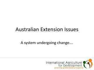 Australian Extension Issues