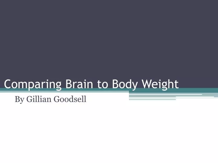 comparing brain to body weight