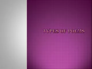 types of poems