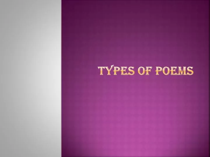 types of poems