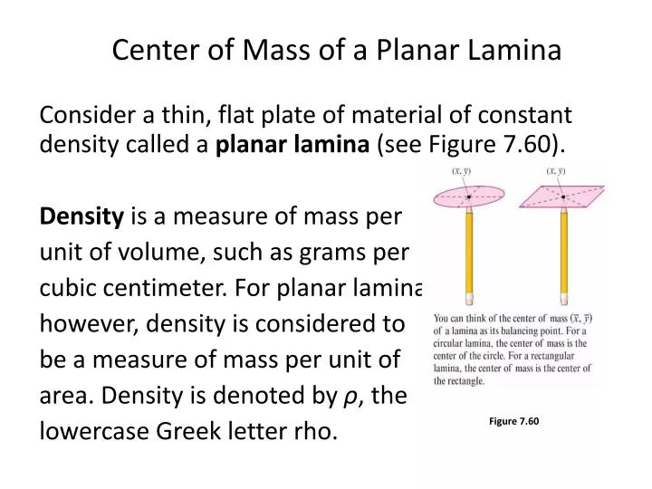 center of mass of a planar lamina