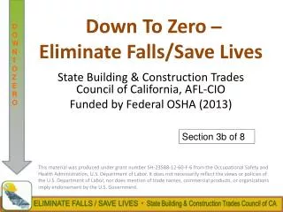 down to zero eliminate falls save lives