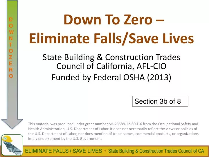 down to zero eliminate falls save lives
