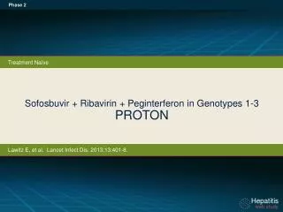 Sofosbuvir + Ribavirin + Peginterferon in Genotypes 1- 3 PROTON