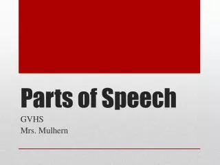 Parts of Speech