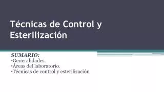 t cnicas de control y esterilizaci n