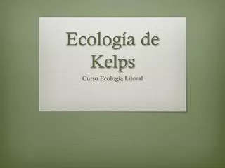 ecolog a de kelps