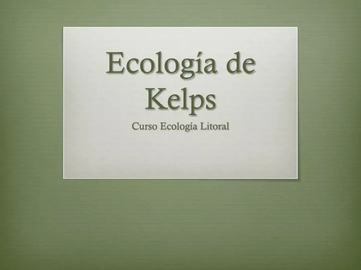 ecolog a de kelps