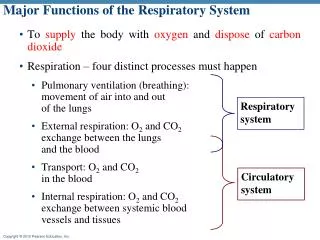 Major Functions of the Respiratory System