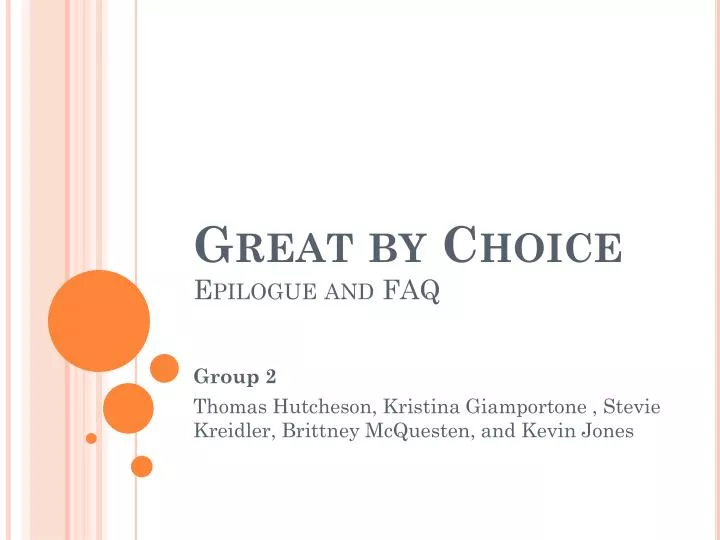 great by choice epilogue and faq