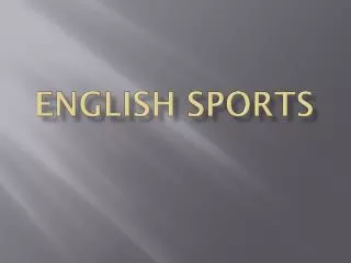 English sports