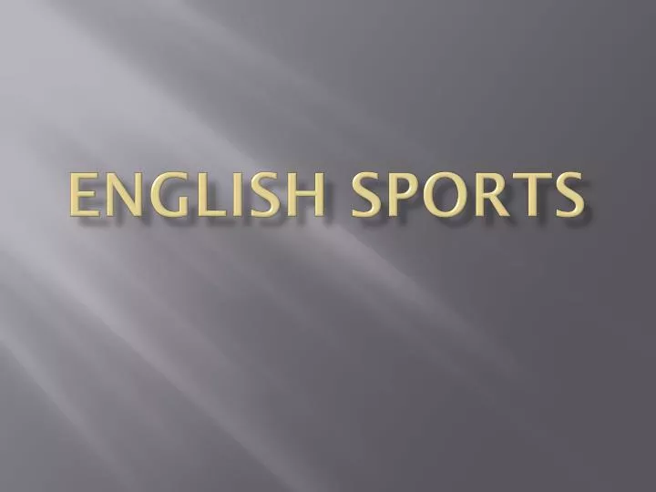 english sports