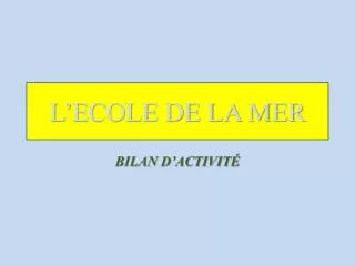 l ecole de la mer