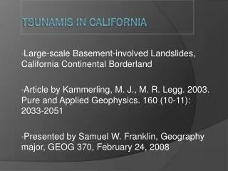 Tsunamis in California