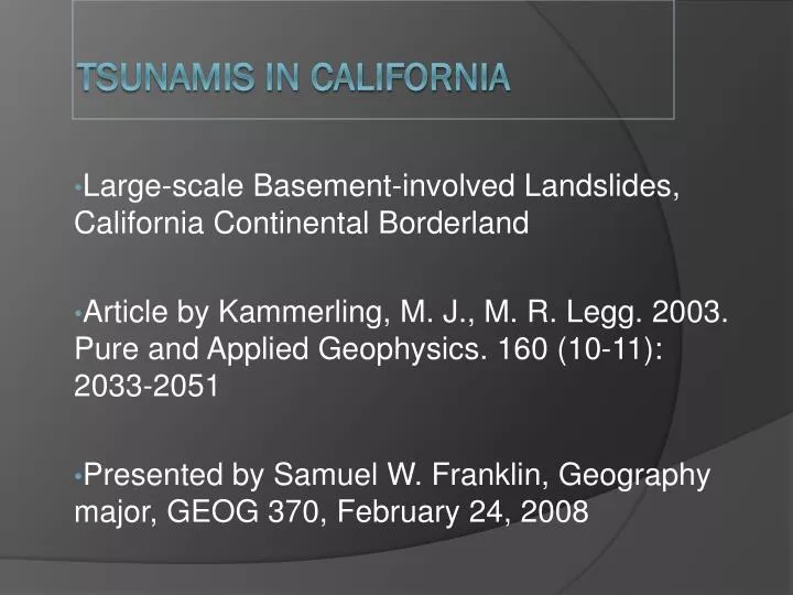 tsunamis in california