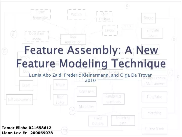feature assembly a new feature modeling technique