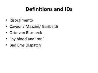 Definitions and IDs