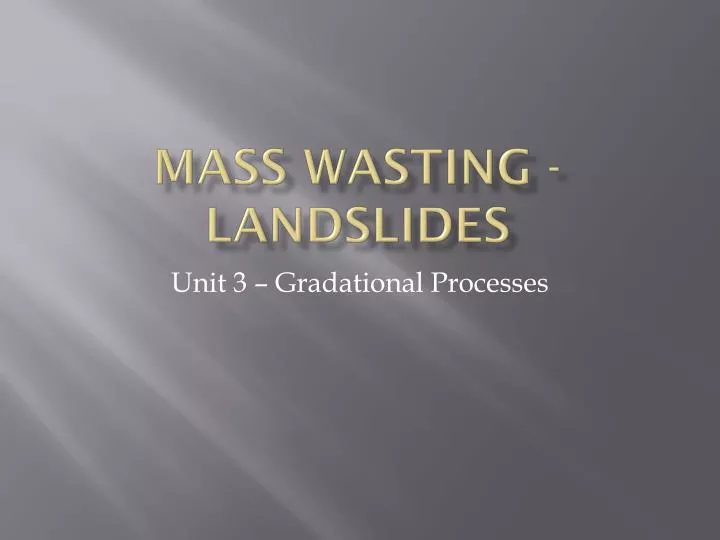 mass wasting landslides