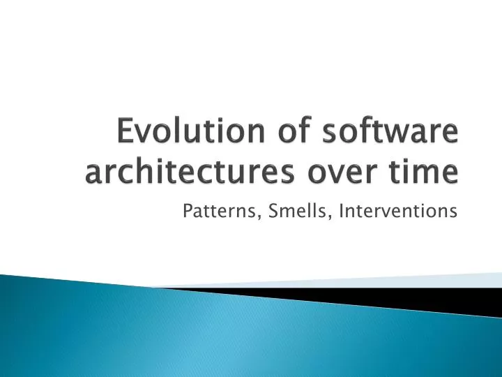 evolution of software architectures over time