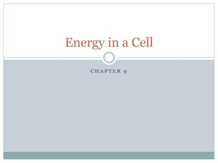 energy in a cell