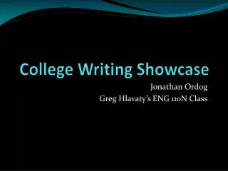 College Writing Showcase