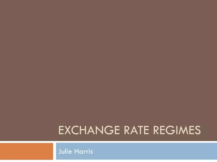 exchange rate regimes