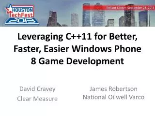Leveraging C++11 for Better, Faster, Easier Windows Phone 8 Game Development