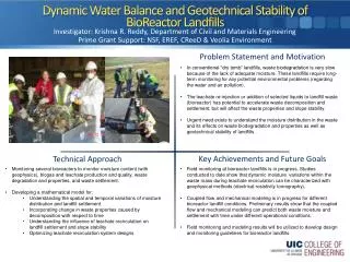 Dynamic Water Balance and Geotechnical Stability of BioReactor Landfills