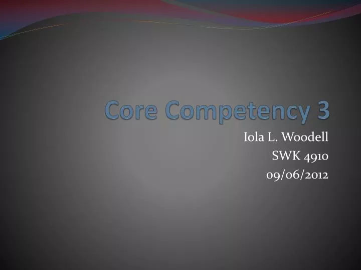 core competency 3