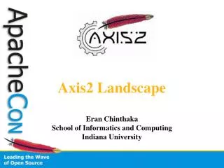 Axis2 Landscape Eran Chinthaka School of Informatics and Computing Indiana University