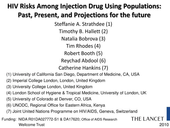 hiv risks among injection drug using populations past present and projections for the future