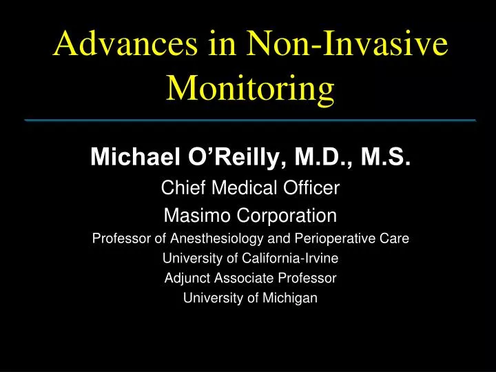 advances in non invasive monitoring