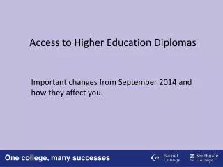 Access to Higher Education Diplomas