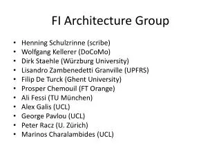 FI Architecture Group