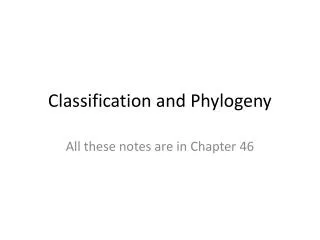 Classification and Phylogeny