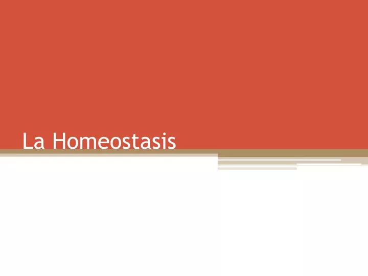 la homeostasis