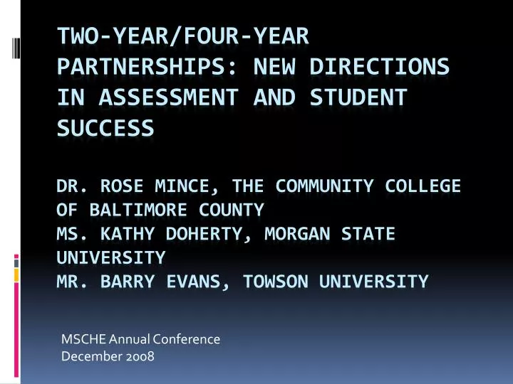 msche annual conference december 2008