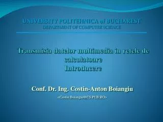 transmisia datelor multimedia in retele de calculatoare introducere