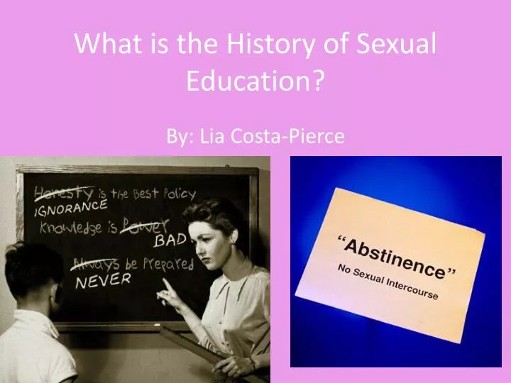 what is the history of sexual education