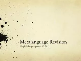 Metalanguage Revision