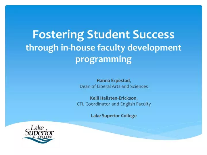 fostering student success through in house faculty development programming