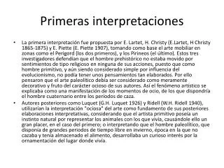 primeras interpretaciones