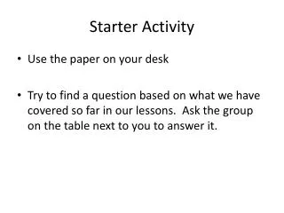 starter activity